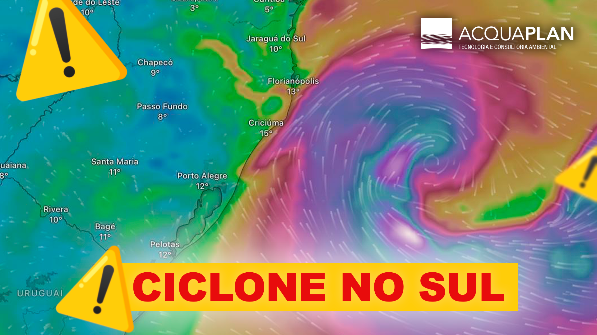 CICLONE EXTRATROPICAL NO SUL | Previsão do tempo Rio Grande do Sul